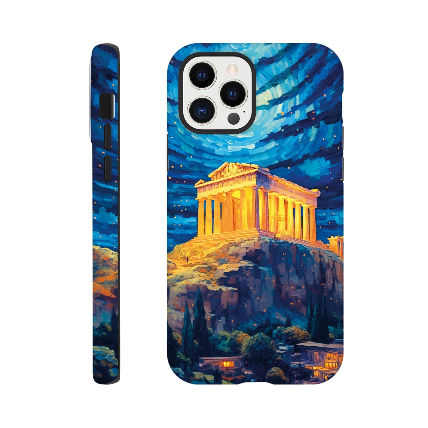 Akropolis van Athene at night in Van Gogh style - Phone case sturdy