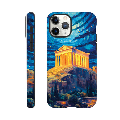 Akropolis van Athene at night in Van Gogh style - Phone case sturdy
