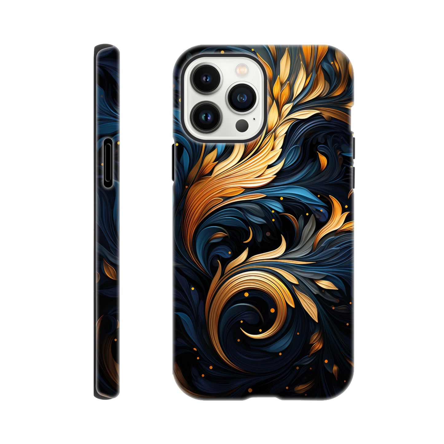 Gold and blue art deco pattern - Phone Case sturdy