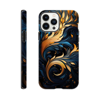 Gold and blue art deco pattern - Phone Case sturdy