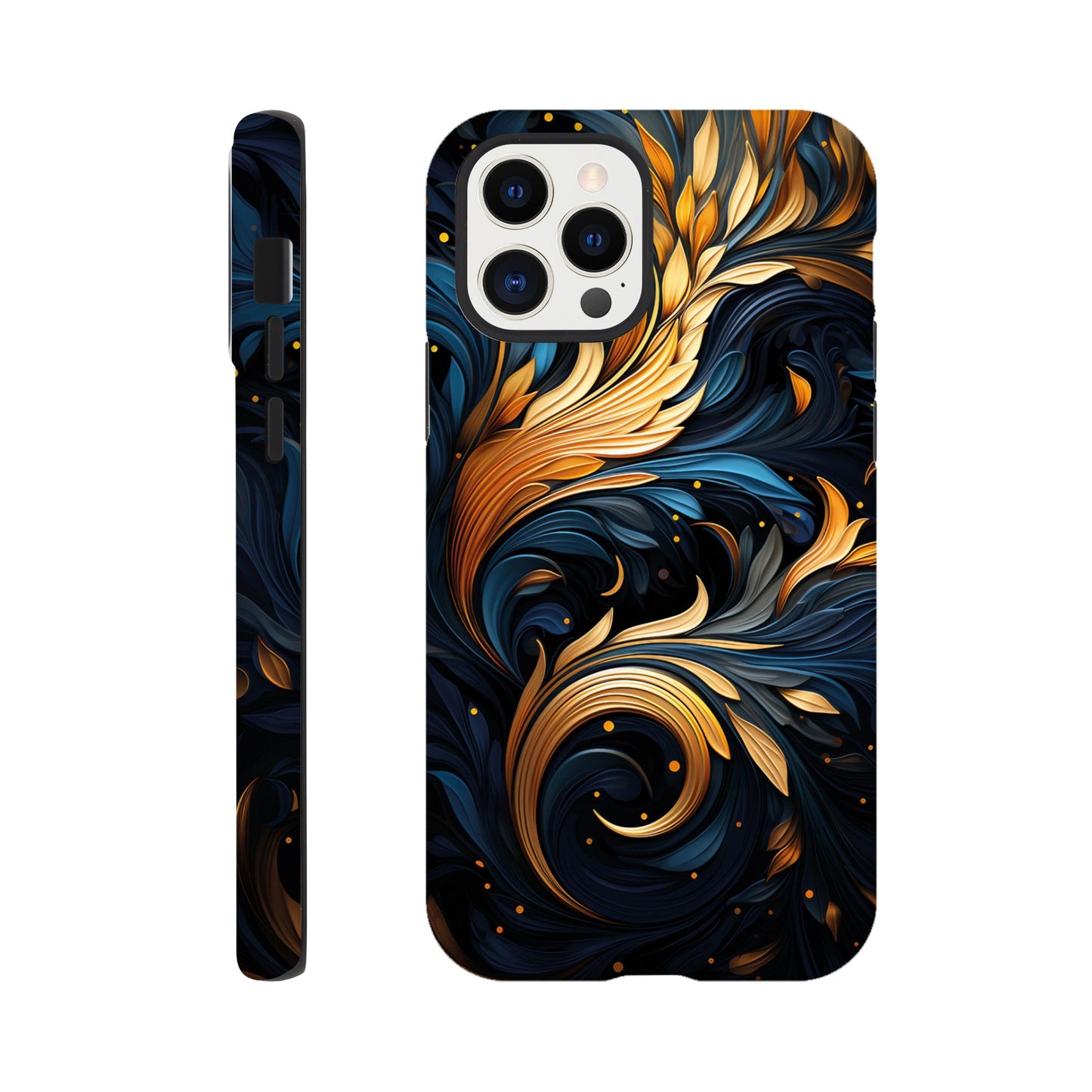 Gold and blue art deco pattern - Phone Case sturdy
