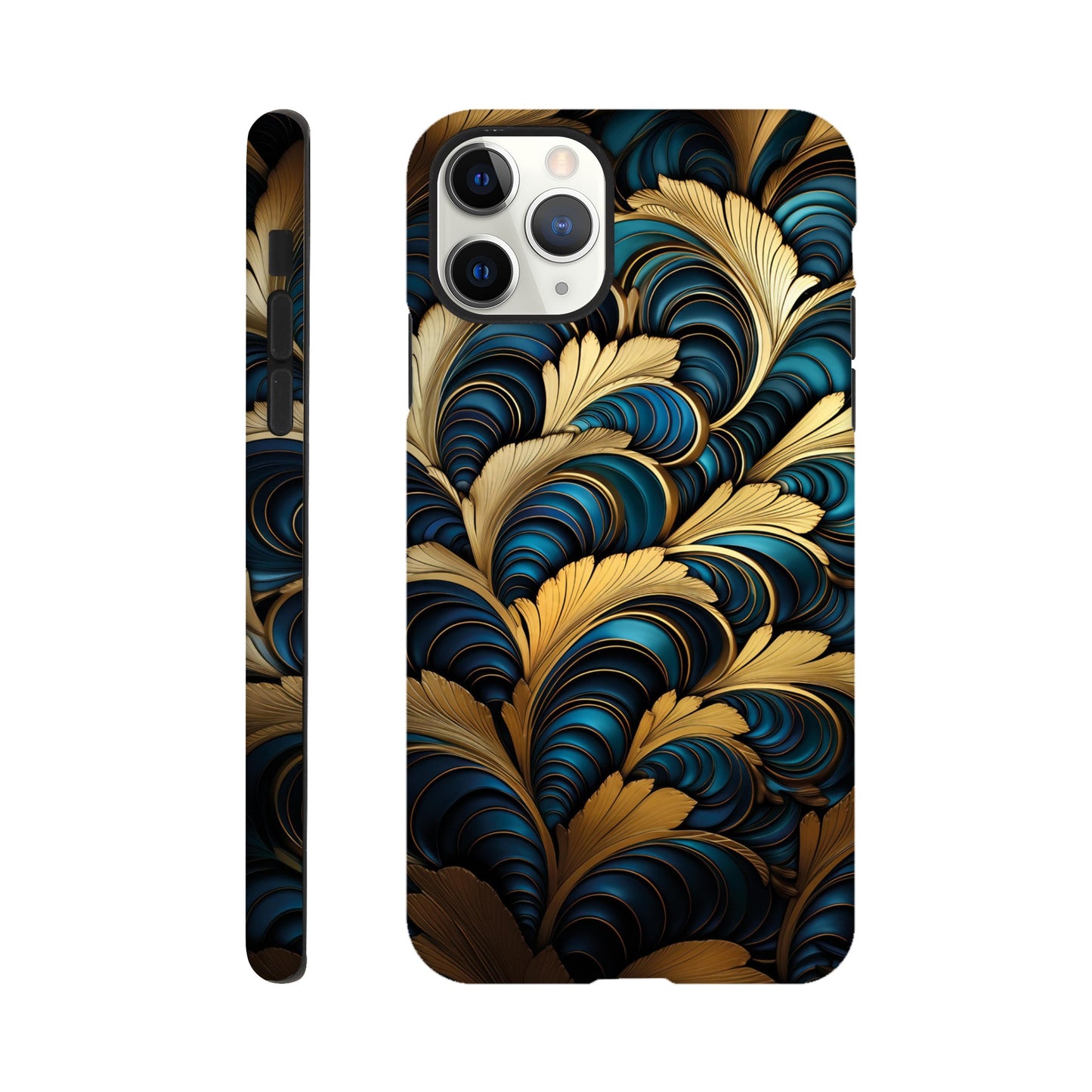 Blue and Gold art deco pattern - Phone Case sturdy