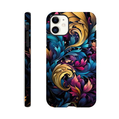 colourful leaves pattern art deco pattern- Phone Case sturdy