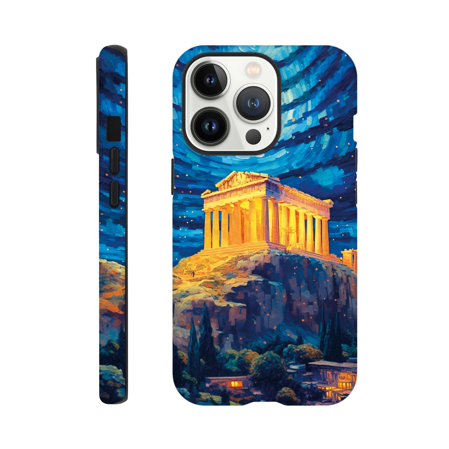 Akropolis van Athene at night in Van Gogh style - Phone case sturdy