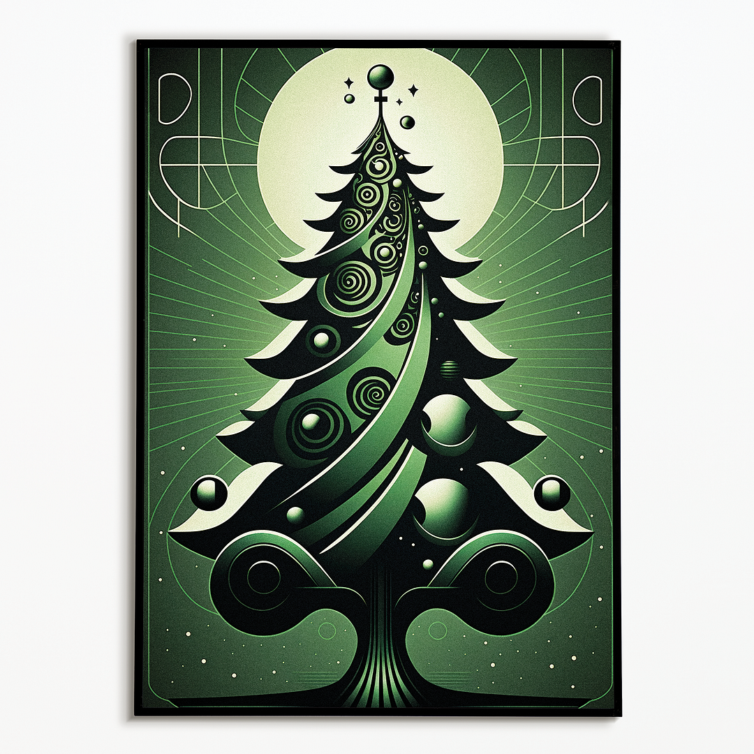 Green Christmas tree  - Art Print