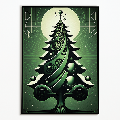 Green Christmas tree  - Art Print