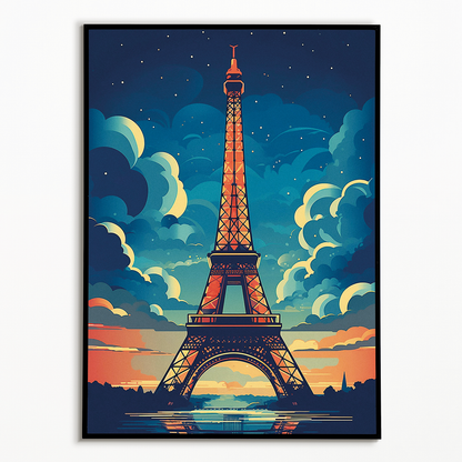 Paris at dusk - Art Print