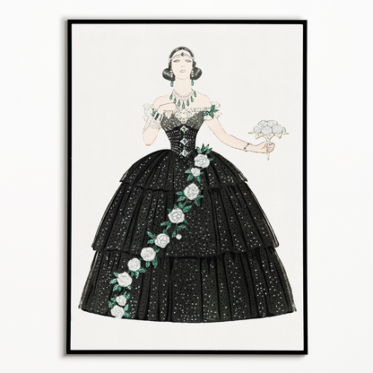 Vintage black dress (Cutout) - Art Print