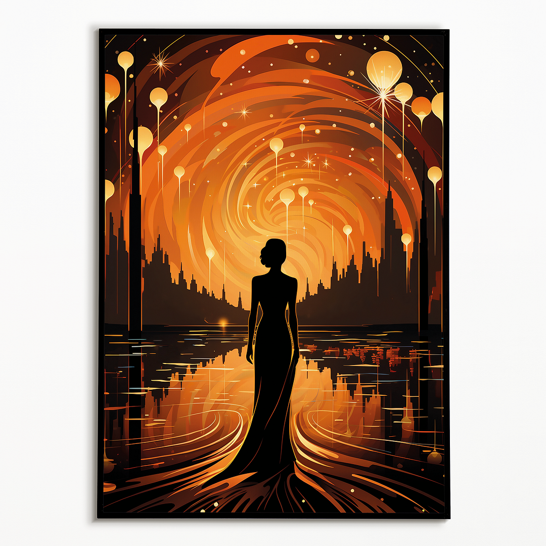 Elegant woman walking - Art Print