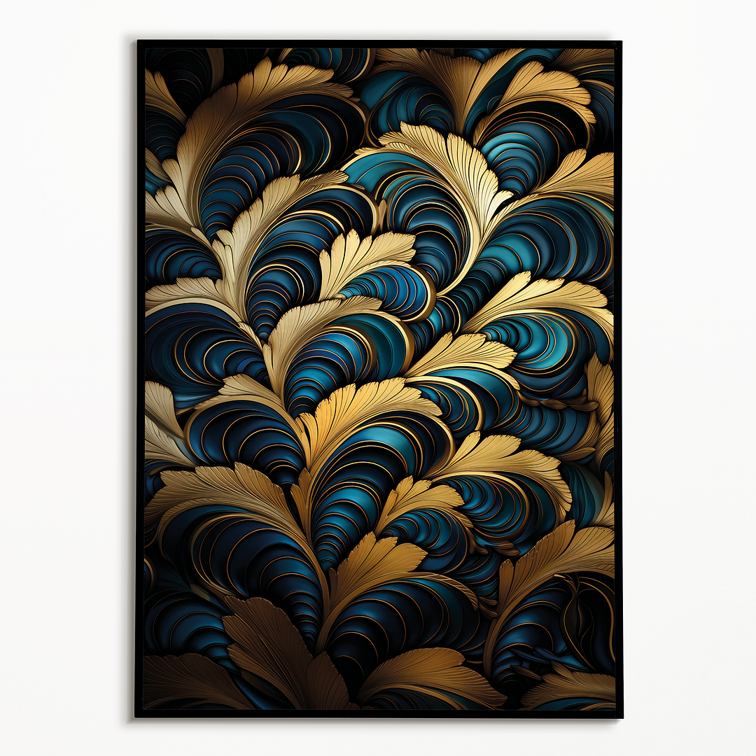 Blue and Gold pattern - Art Print