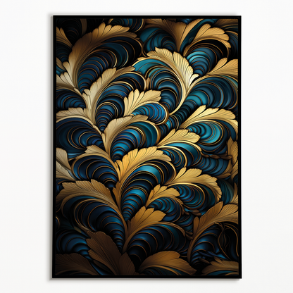 Blue and Gold pattern - Art Print