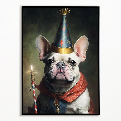 Renaissance portrait of a birthday Frenchie - Art Print