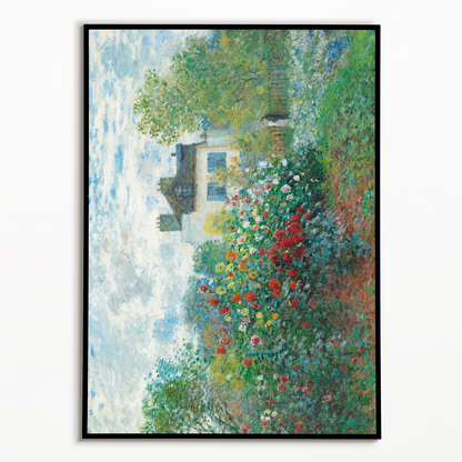 A Corner of the Garden with Dahlias By Claude Monet - Art Print