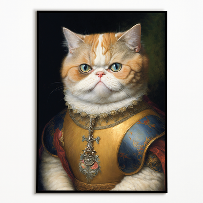 Renaissance painting of a Exotic Shorthair - Art Print