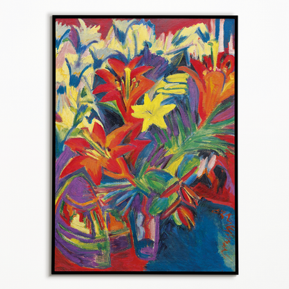 Still Life with Lilies by Ernst Ludwig Kirchner - Art Print