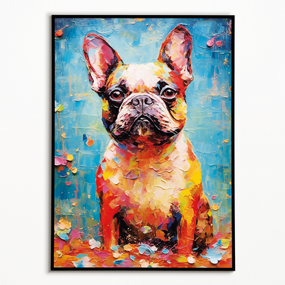Colourful french bulldog - Art Print