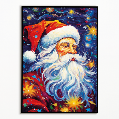 santa claus in Van Gogh style - Art Print