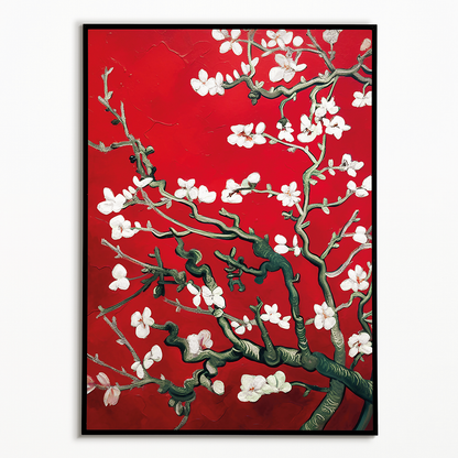 Almond blossom (Red) By Vincent van Gogh - Art Print