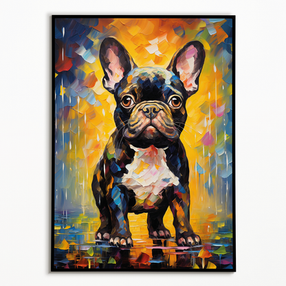 French bulldog puppy colorful painting - Art Print