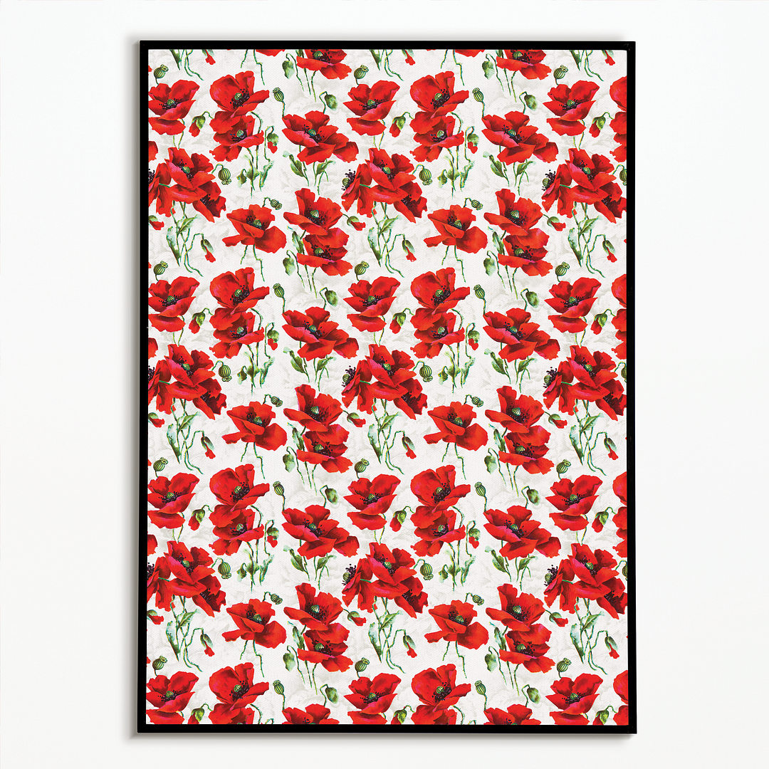 Red poppy design - Art Print