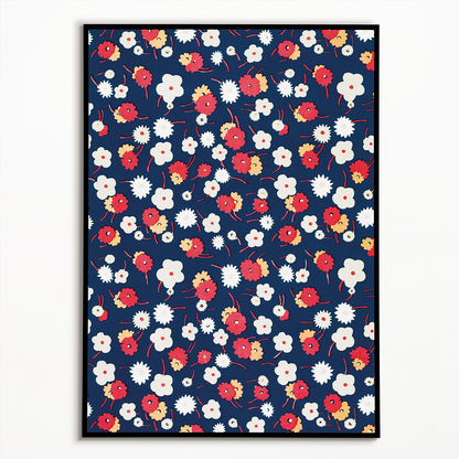 White, gray, pink and red flowers by Charles Goy - Art Print