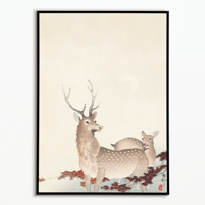 Couple of deers By Ohara Koson - Art Print