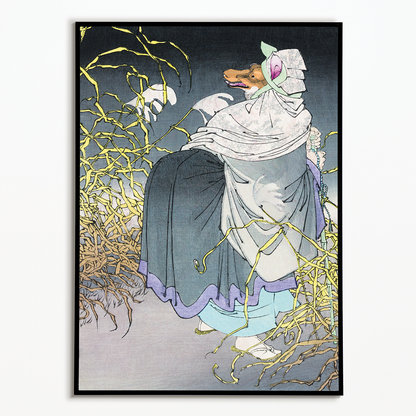 The Cry of the Fox By Tsukioka Yoshitoshi. - Art Print