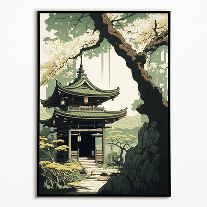 Japanese shrine in the summer - Art Print