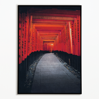 Fushimi Inari Shrine Gate In Kyoto Japanese Woodblock - Art Print
