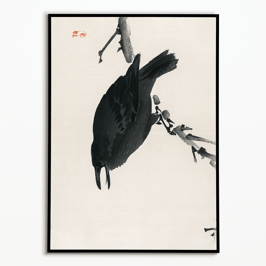 Crow by Kōno Bairei - Art Print