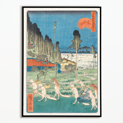 Fox-fires at Ôji By Utagawa Hiroshige - Art Print