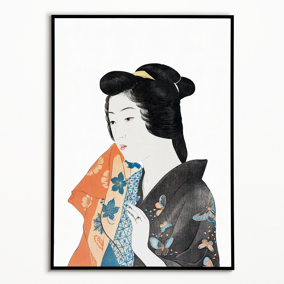 Woman Holding a Hand Towel by Goyō 5(Cutout) Hashiguchi - Art Print
