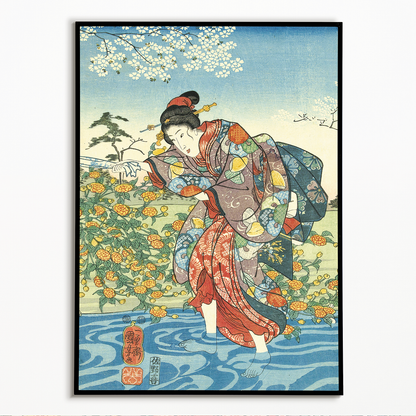 The Ide Tama River in the Province of Yamashiro II by Utagawa Kuniyoshi - Art Print