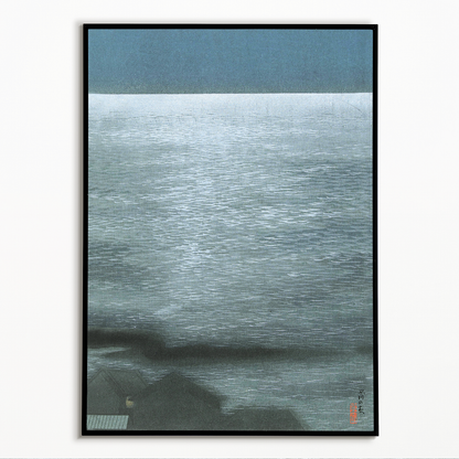 Shinagawa at Night by Kawatsura Yoshio  - Art Print