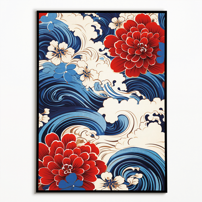 Wavy flower pattern - Art Print