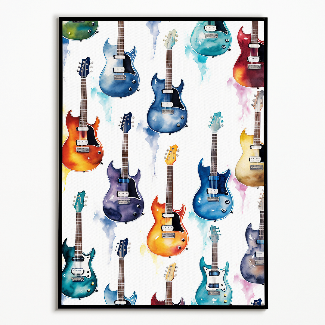 Pattern of guitars - Art Print