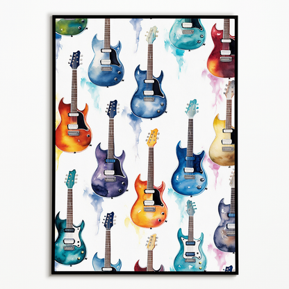 Pattern of guitars - Art Print