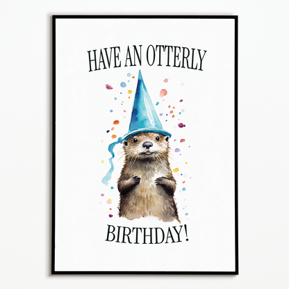 Otterly Birthday - Art Print