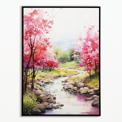 Spring landscape scene - Art Print