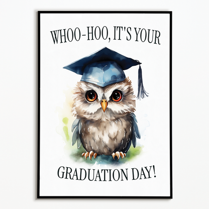 graduation owl - Art Print