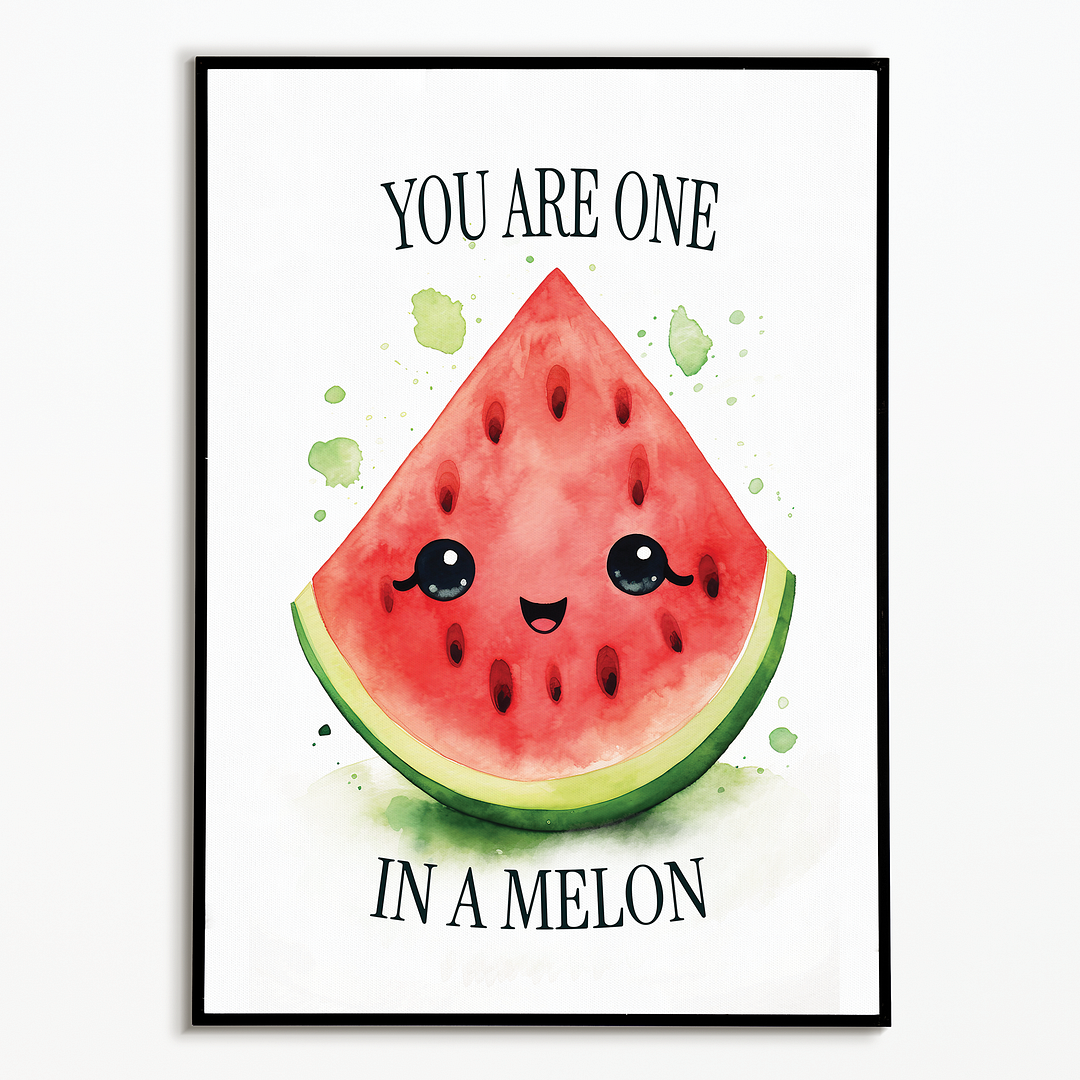 One i a melon Watercolour style - Art Print