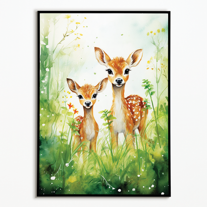 Two cute deer - Art Print