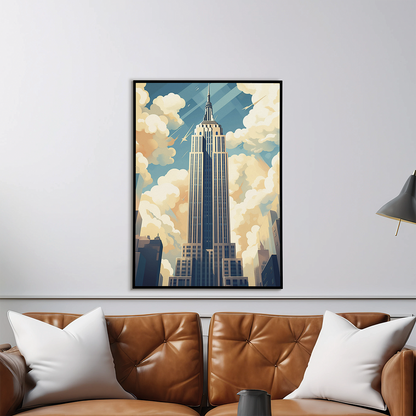 Empire State Building Art Deco style  - Art Print