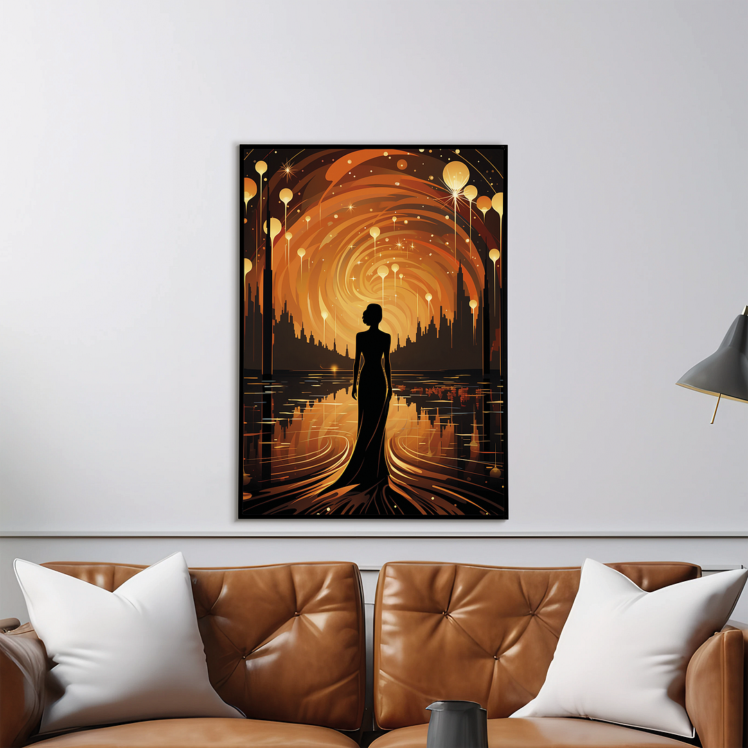 Elegant woman walking - Art Print