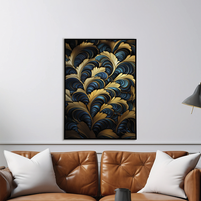 Blue and Gold pattern - Art Print
