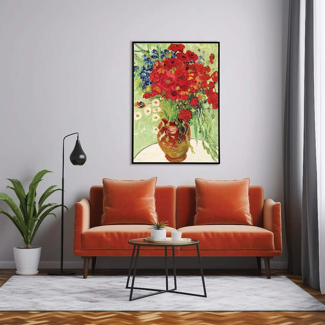 Vase with Daisies and Poppies By Vincent van Gogh - Art Print