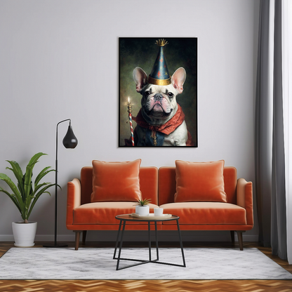 Renaissance portrait of a birthday Frenchie - Art Print