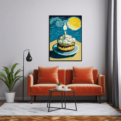 Van Gogh Birthday cake - Art Print