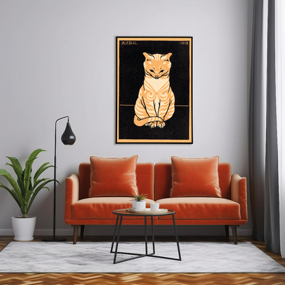 Sitting Cat By Julie de Graag - Art Print