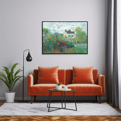 A Corner of the Garden with Dahlias By Claude Monet - Art Print